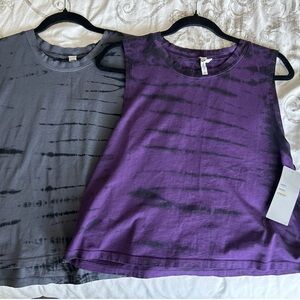 Zella Purple and Gray Sleeveless Muscle Tees